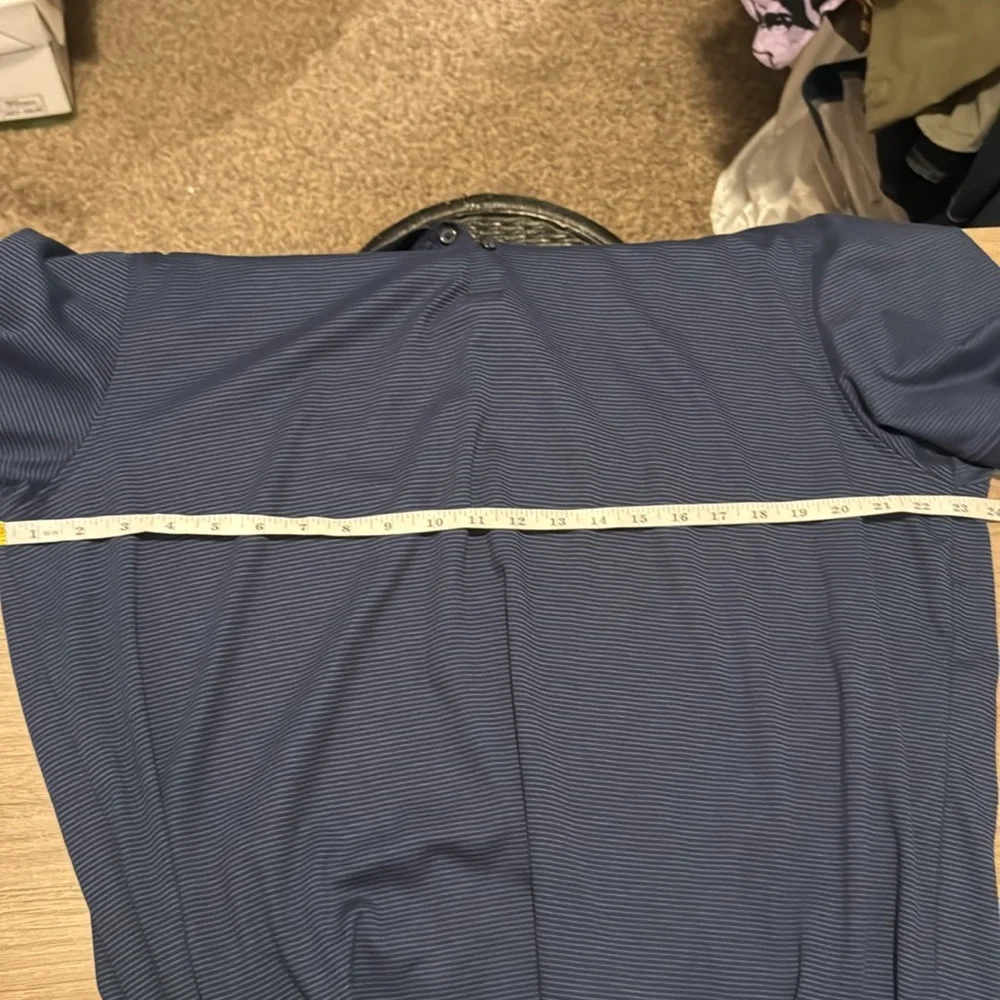 Calvin Klein Polo Shirt Men’s Navy blue XXL light stripes 100%‎ cotton